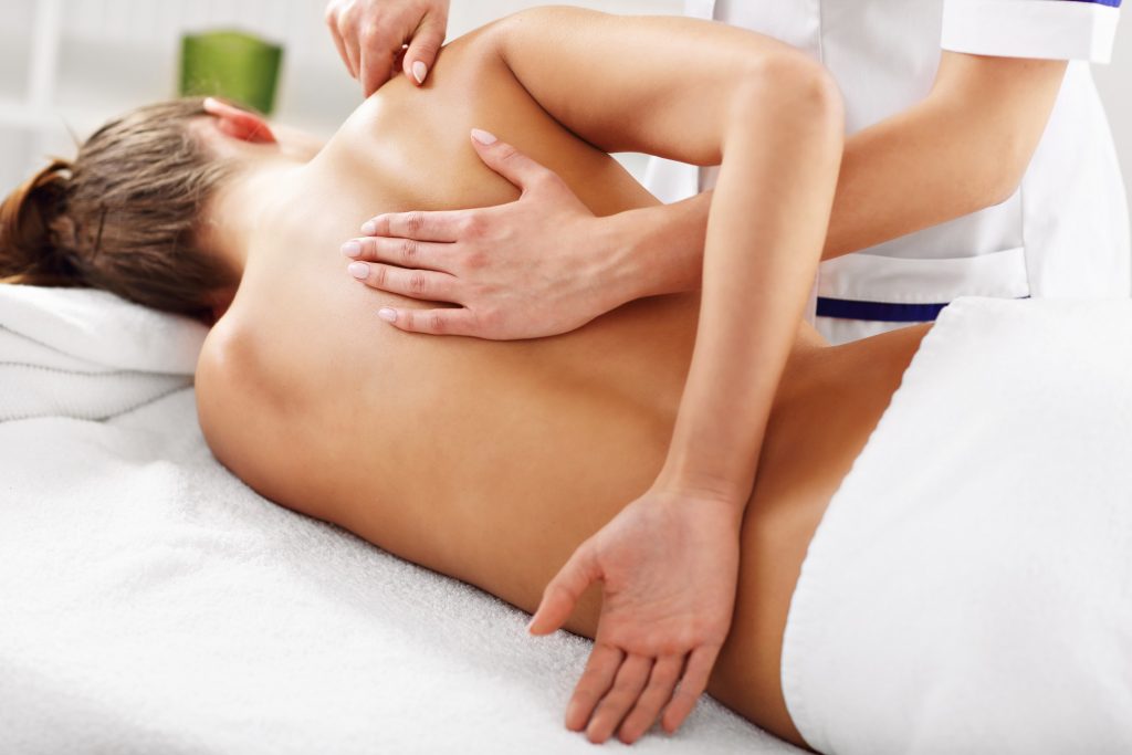 woman having a sports massage