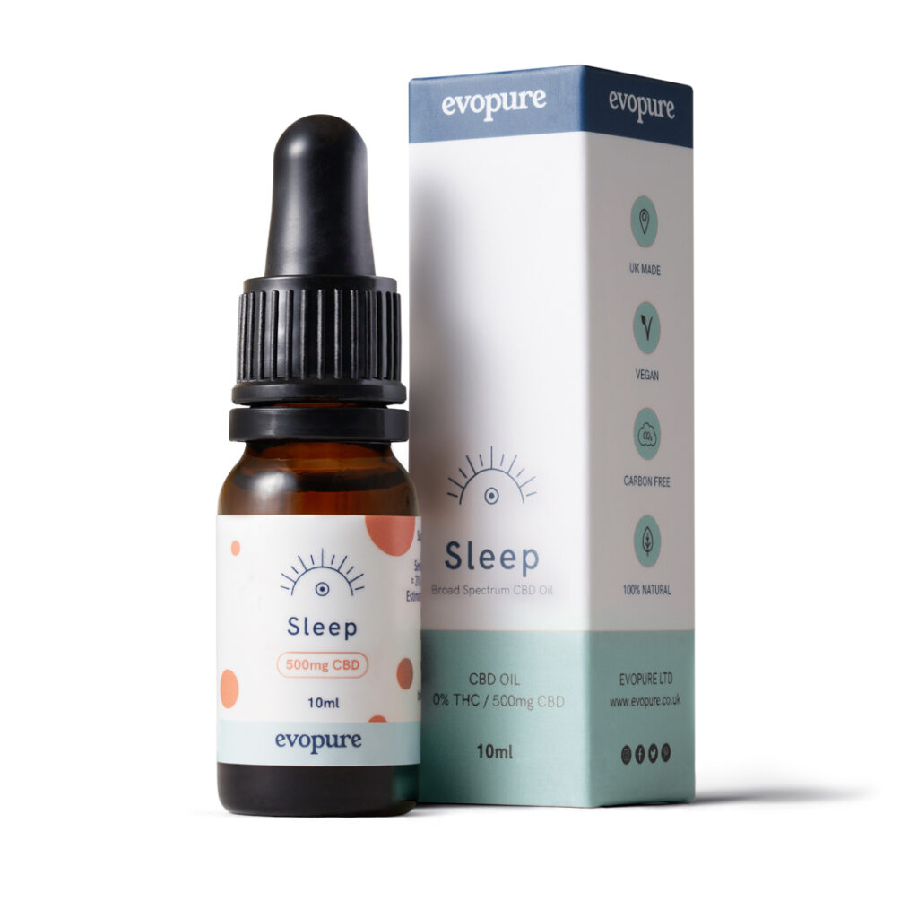 Evopure bottle of CBD oil for sleep